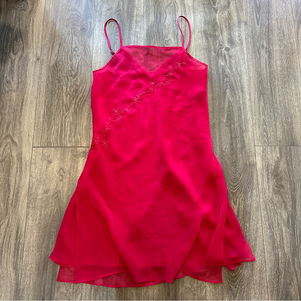 Elegant Red Slip Dress